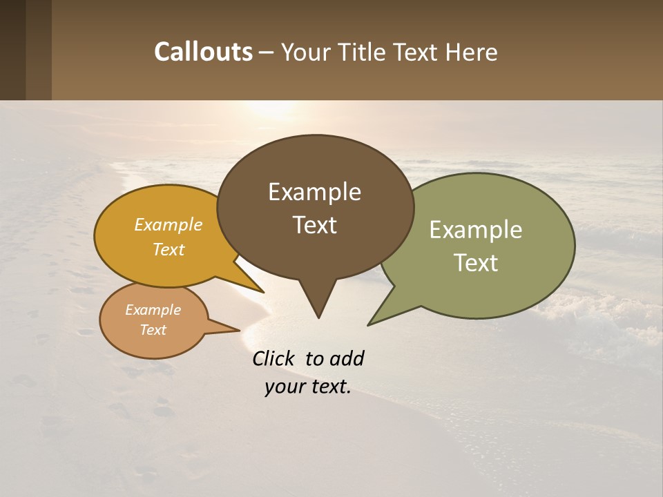 A Sandy Beach With Footprints In The Sand PowerPoint Template