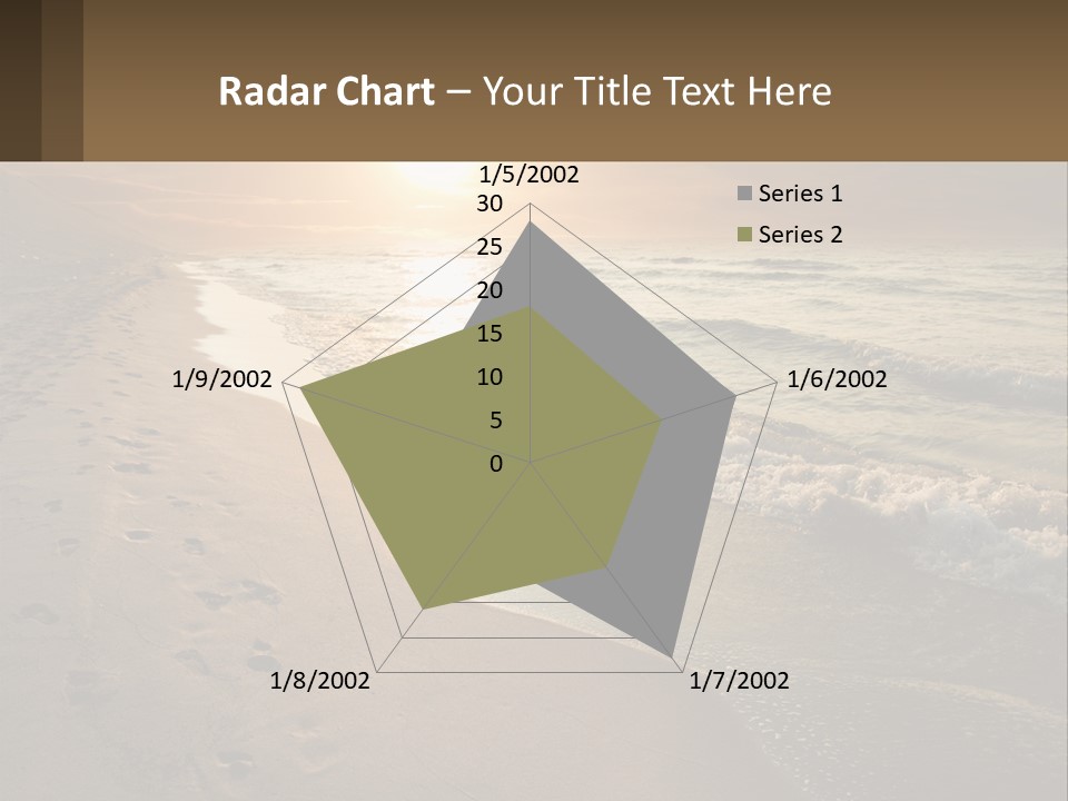 A Sandy Beach With Footprints In The Sand PowerPoint Template