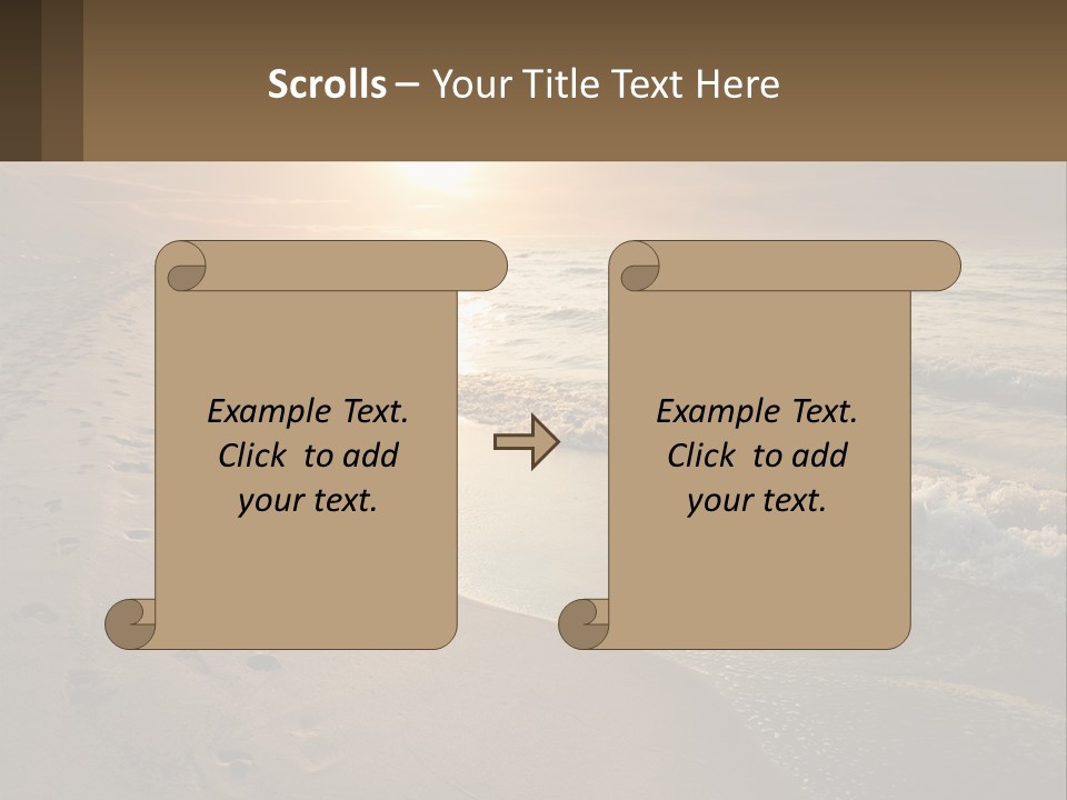 A Sandy Beach With Footprints In The Sand PowerPoint Template