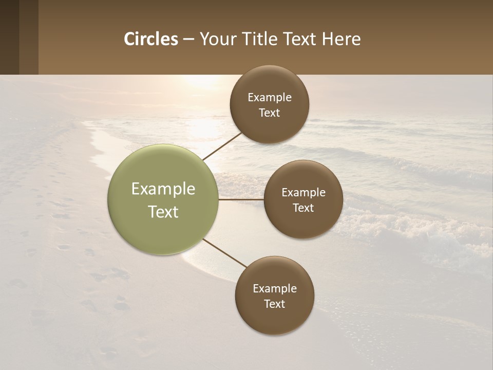 A Sandy Beach With Footprints In The Sand PowerPoint Template