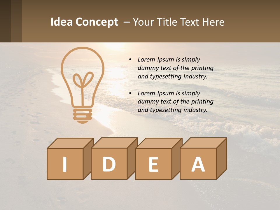 A Sandy Beach With Footprints In The Sand PowerPoint Template