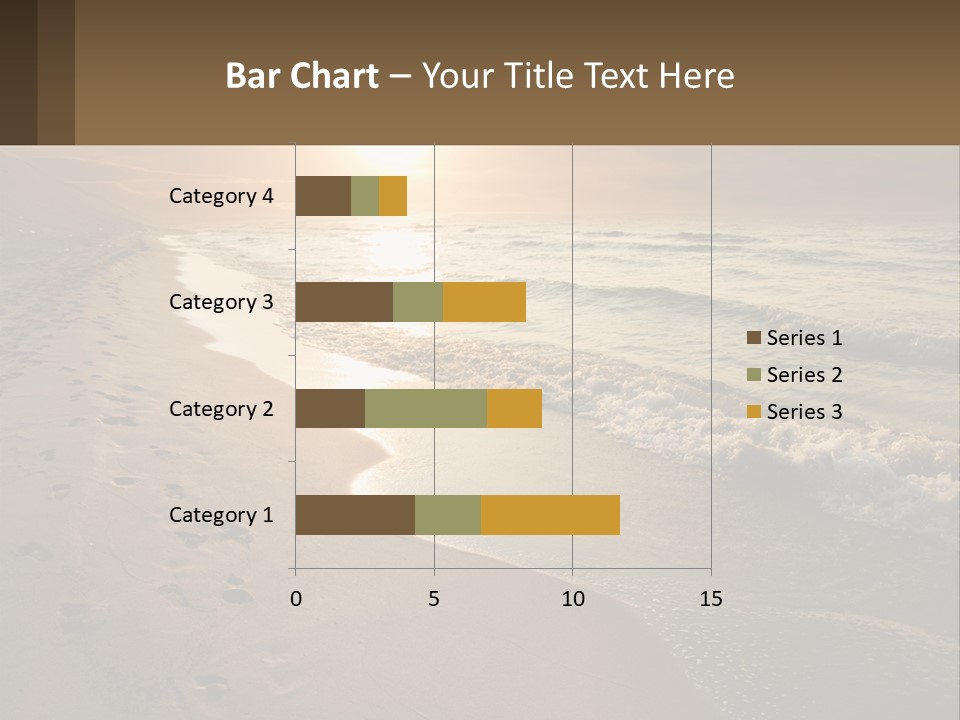 A Sandy Beach With Footprints In The Sand PowerPoint Template