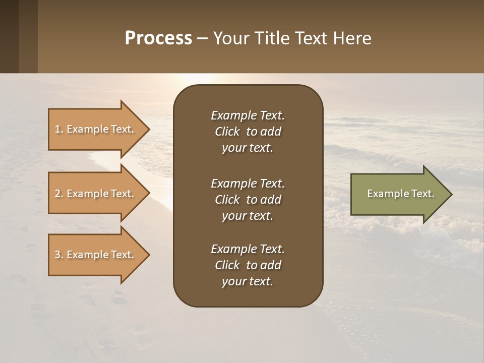 A Sandy Beach With Footprints In The Sand PowerPoint Template