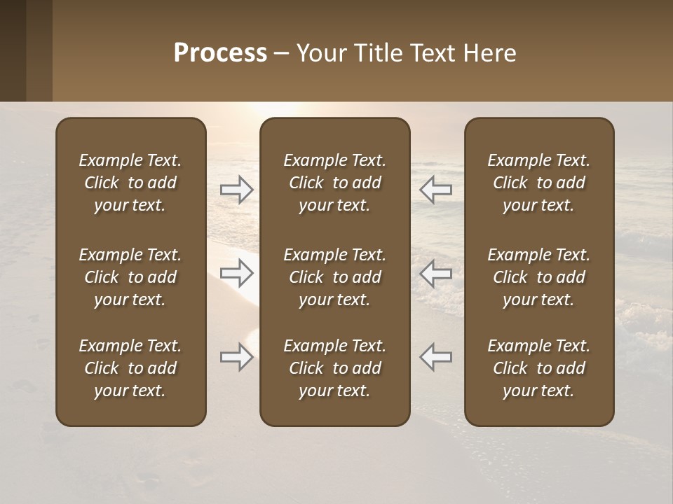 A Sandy Beach With Footprints In The Sand PowerPoint Template