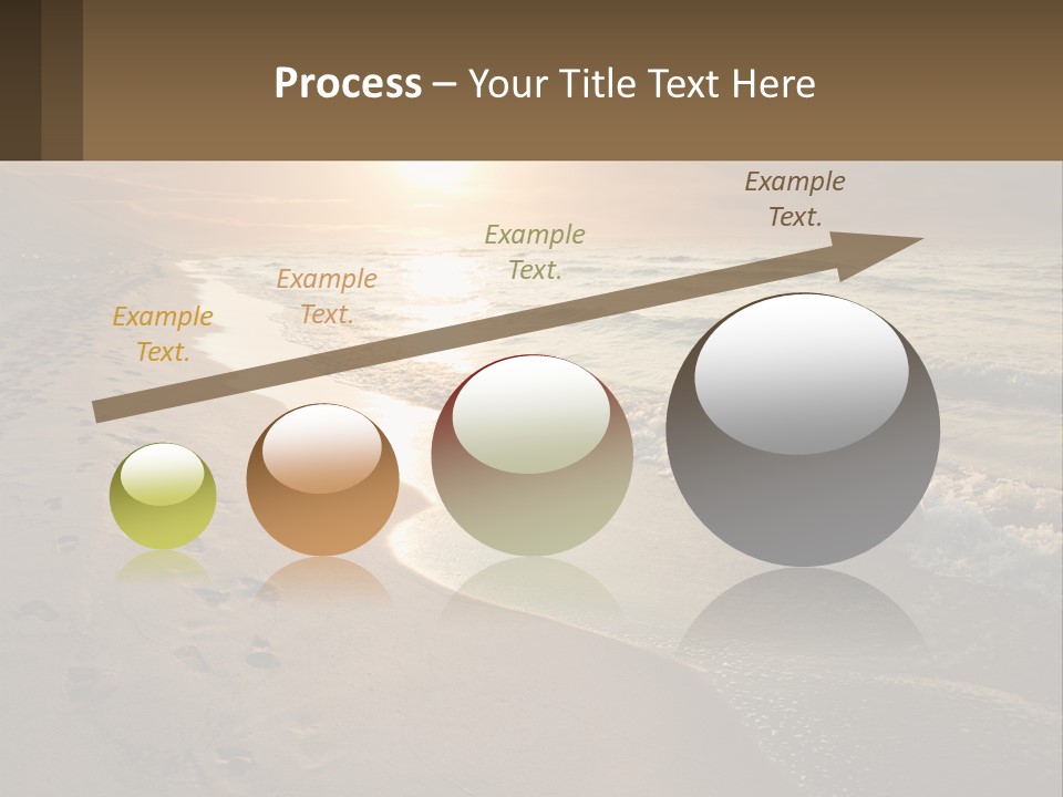 A Sandy Beach With Footprints In The Sand PowerPoint Template