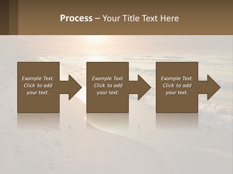 A Sandy Beach With Footprints In The Sand PowerPoint Template