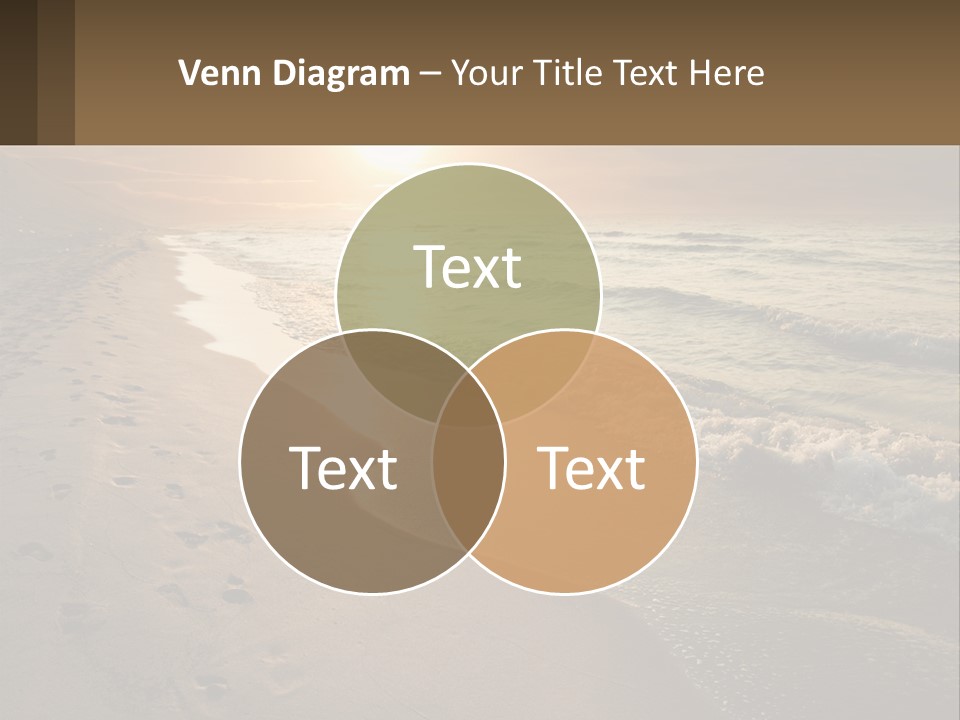 A Sandy Beach With Footprints In The Sand PowerPoint Template