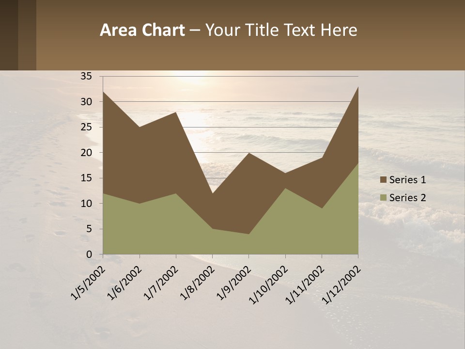 A Sandy Beach With Footprints In The Sand PowerPoint Template