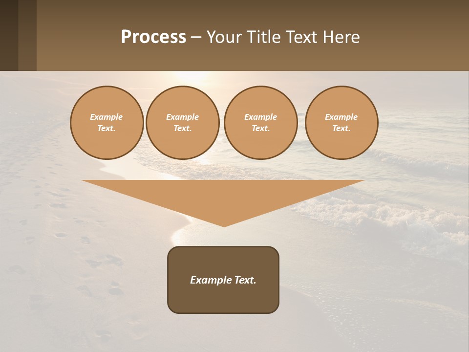 A Sandy Beach With Footprints In The Sand PowerPoint Template