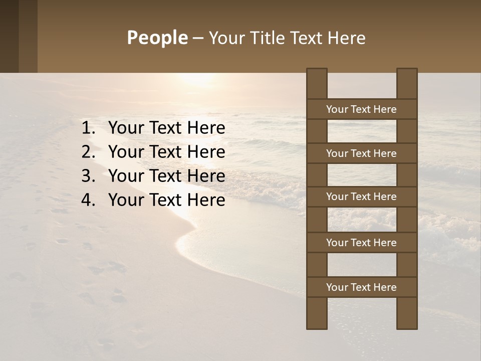 A Sandy Beach With Footprints In The Sand PowerPoint Template