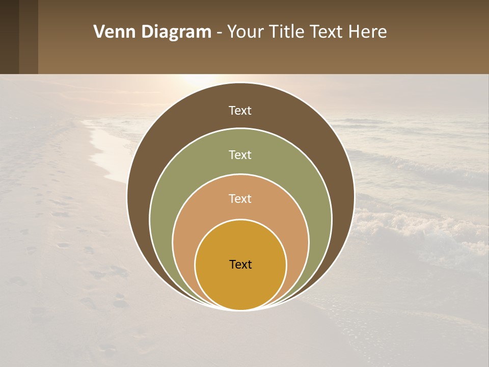 A Sandy Beach With Footprints In The Sand PowerPoint Template