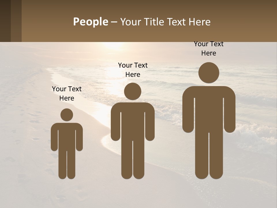 A Sandy Beach With Footprints In The Sand PowerPoint Template