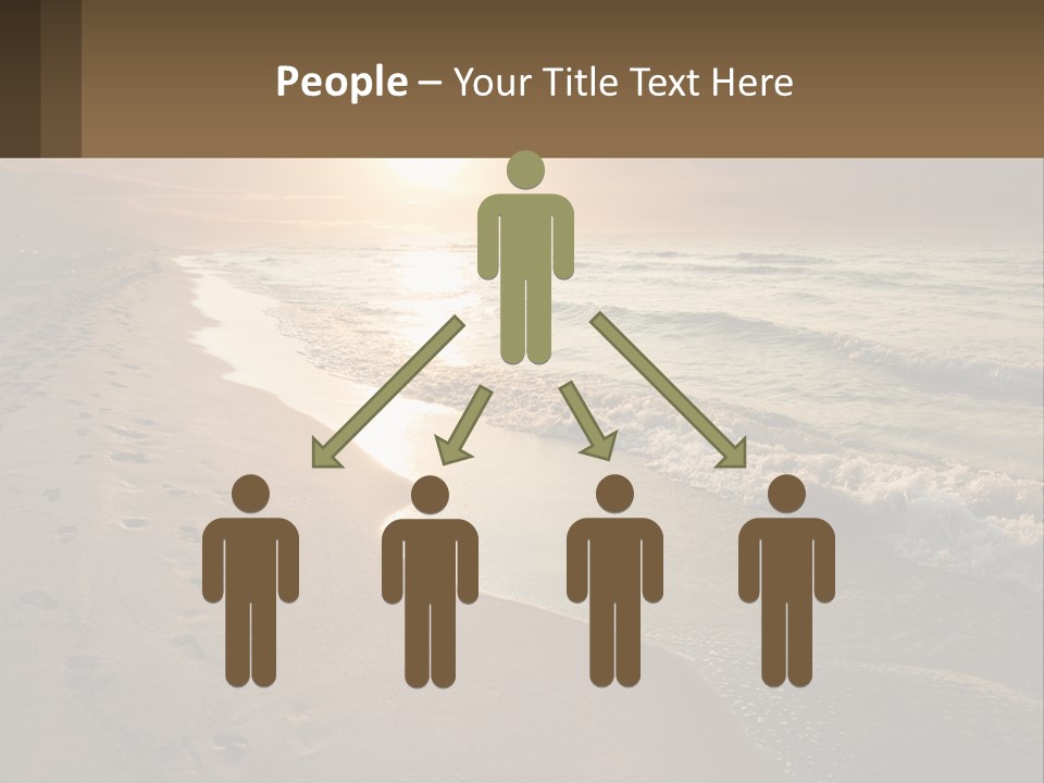 A Sandy Beach With Footprints In The Sand PowerPoint Template