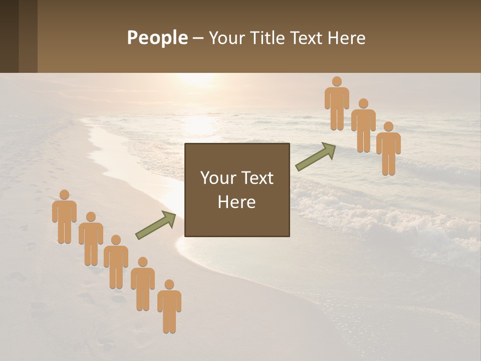 A Sandy Beach With Footprints In The Sand PowerPoint Template