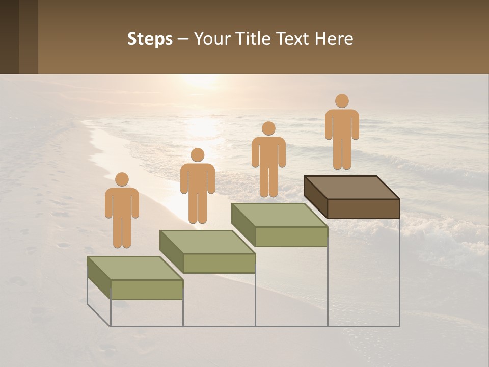 A Sandy Beach With Footprints In The Sand PowerPoint Template