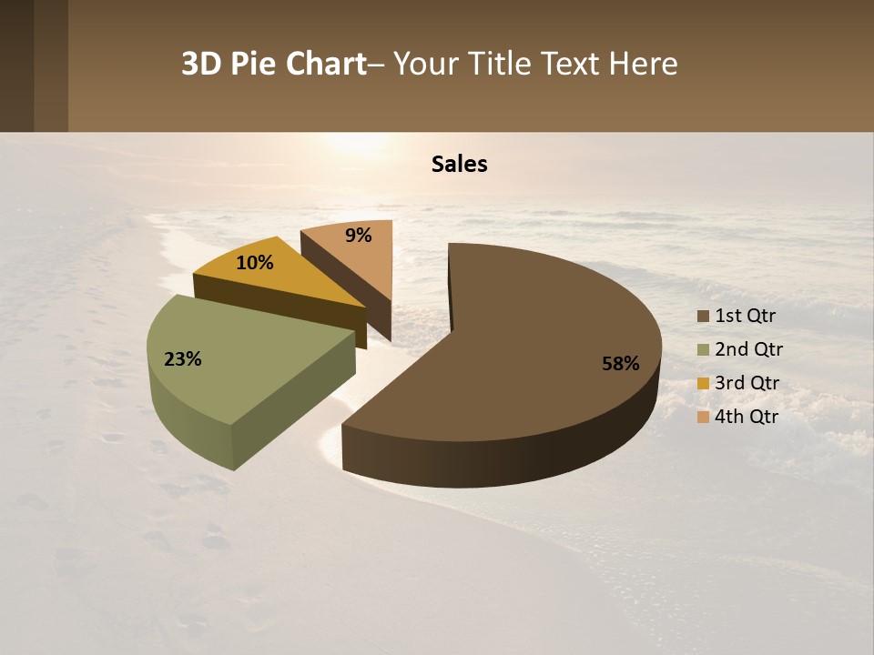 A Sandy Beach With Footprints In The Sand PowerPoint Template