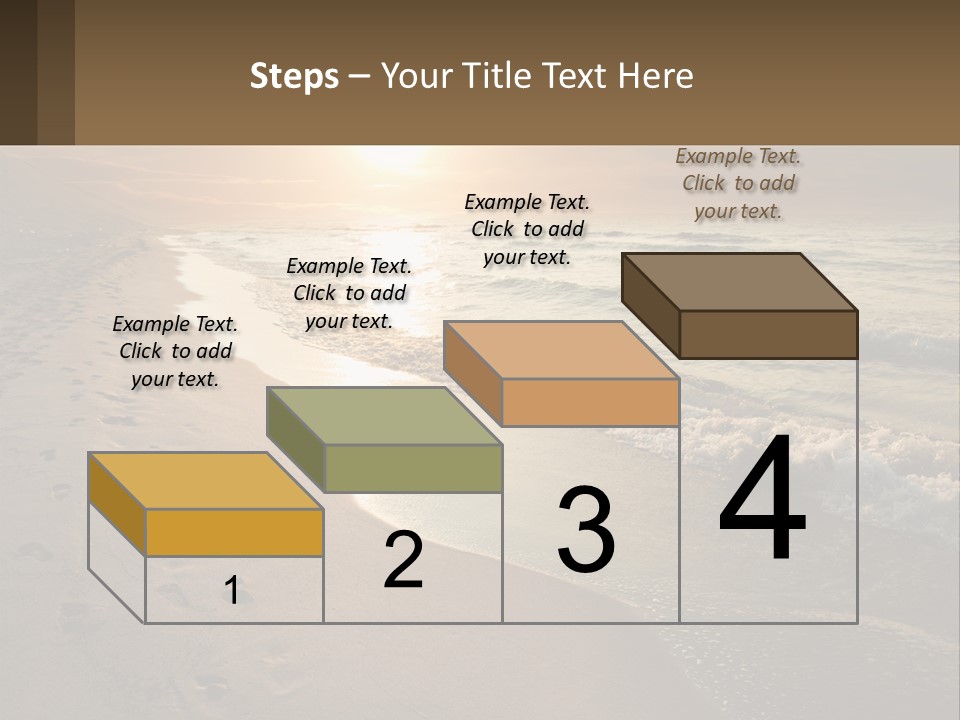 A Sandy Beach With Footprints In The Sand PowerPoint Template