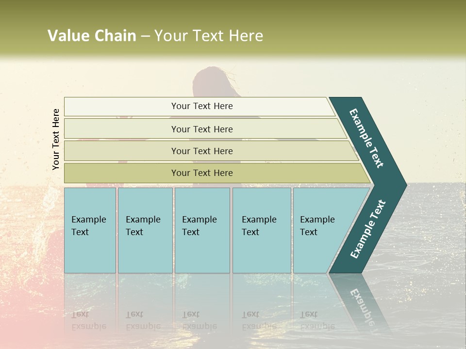 A Group Of People Playing In The Water At Sunset PowerPoint Template