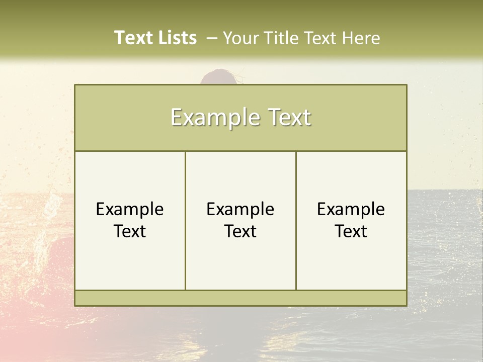 A Group Of People Playing In The Water At Sunset PowerPoint Template
