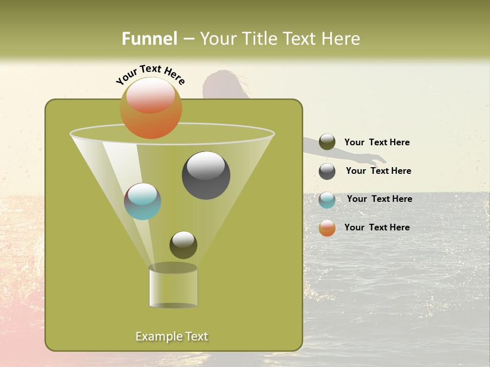 A Group Of People Playing In The Water At Sunset PowerPoint Template