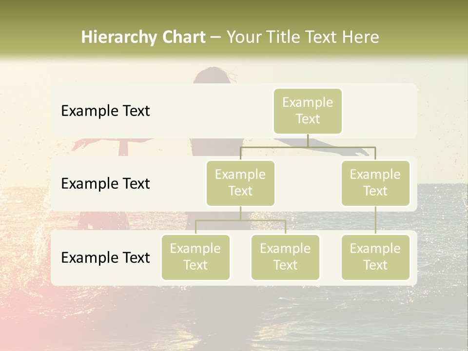 A Group Of People Playing In The Water At Sunset PowerPoint Template