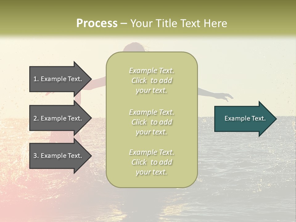 A Group Of People Playing In The Water At Sunset PowerPoint Template