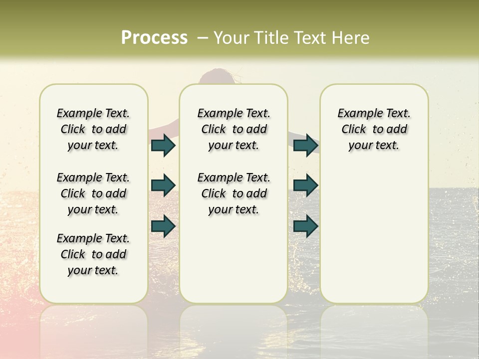 A Group Of People Playing In The Water At Sunset PowerPoint Template
