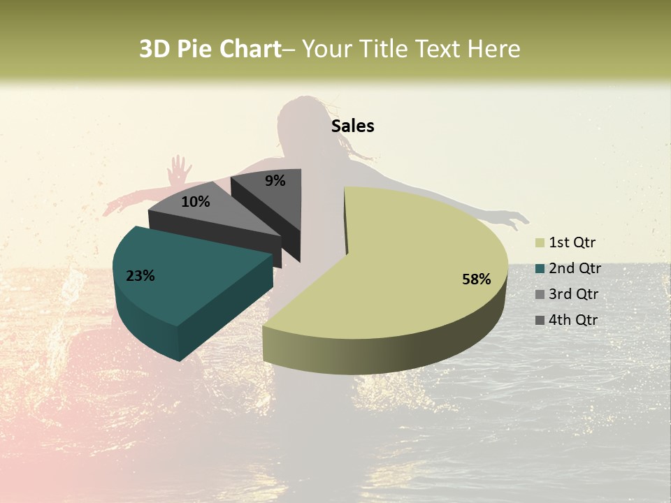 A Group Of People Playing In The Water At Sunset PowerPoint Template