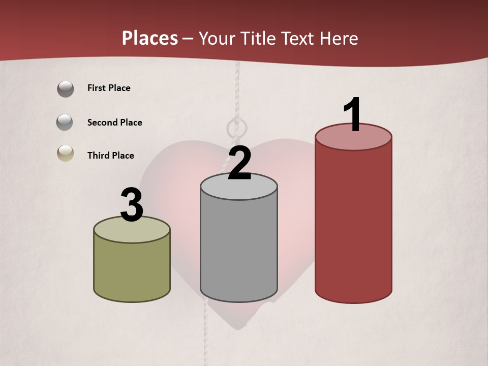 A Red Heart Hanging From A Red Curtain PowerPoint Template