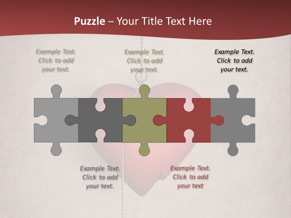 A Red Heart Hanging From A Red Curtain PowerPoint Template