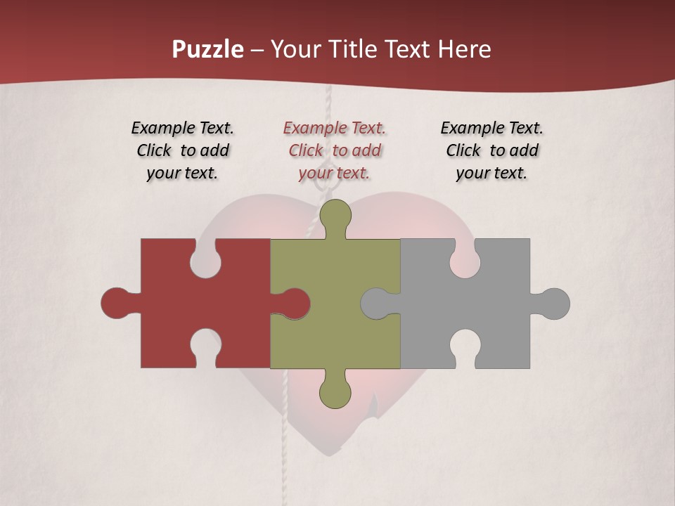 A Red Heart Hanging From A Red Curtain PowerPoint Template