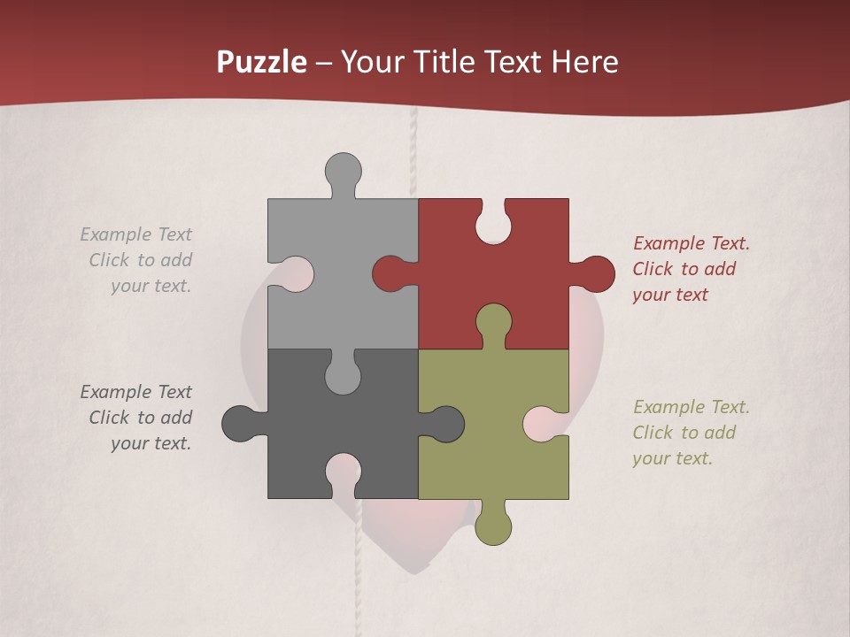 A Red Heart Hanging From A Red Curtain PowerPoint Template