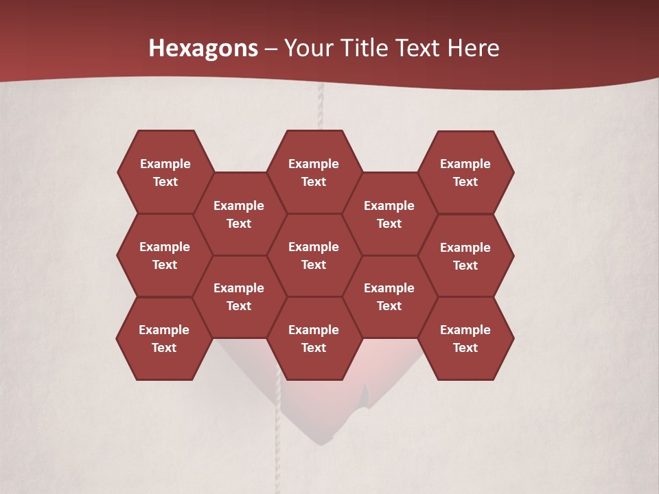 A Red Heart Hanging From A Red Curtain PowerPoint Template