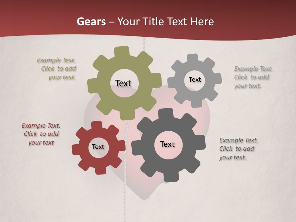 A Red Heart Hanging From A Red Curtain PowerPoint Template