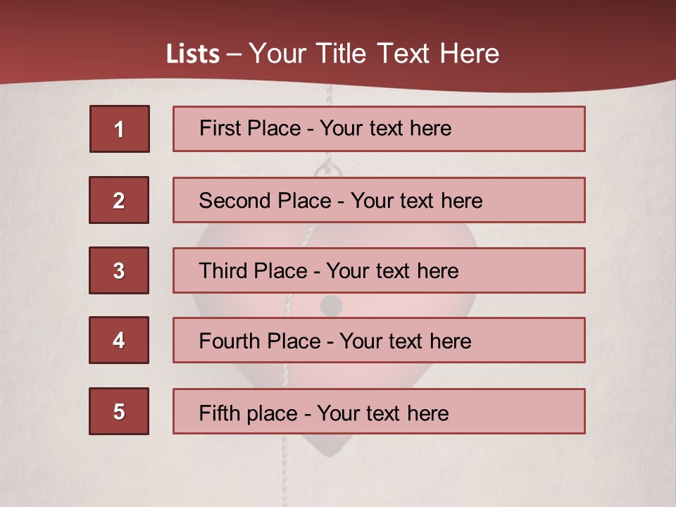 A Red Heart Hanging From A Red Curtain PowerPoint Template