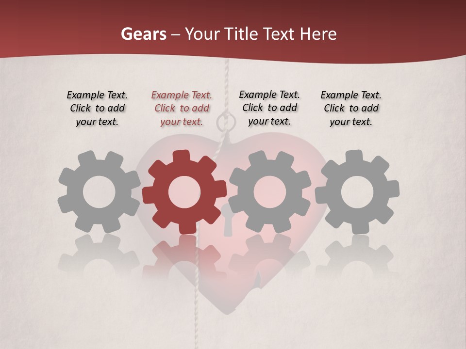 A Red Heart Hanging From A Red Curtain PowerPoint Template