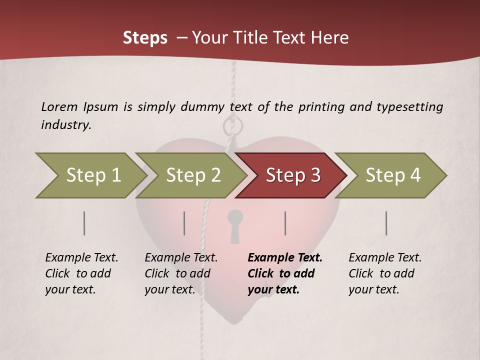 A Red Heart Hanging From A Red Curtain PowerPoint Template