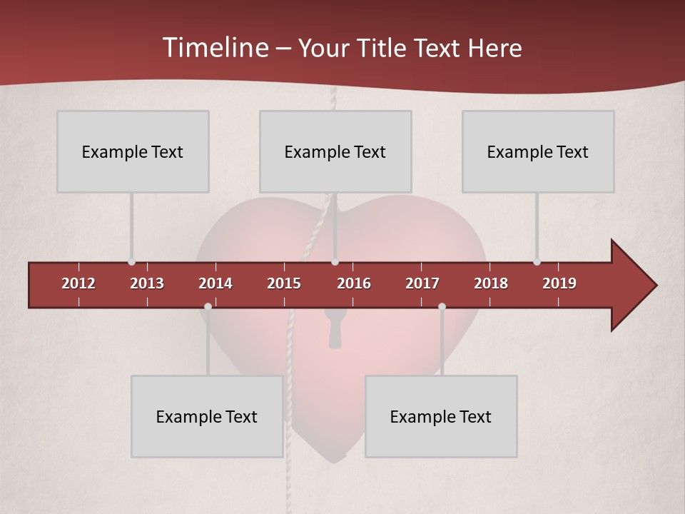 A Red Heart Hanging From A Red Curtain PowerPoint Template