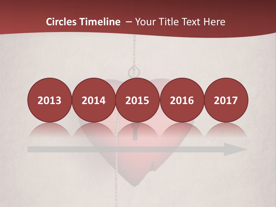 A Red Heart Hanging From A Red Curtain PowerPoint Template