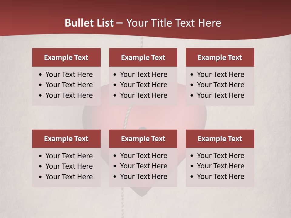 A Red Heart Hanging From A Red Curtain PowerPoint Template