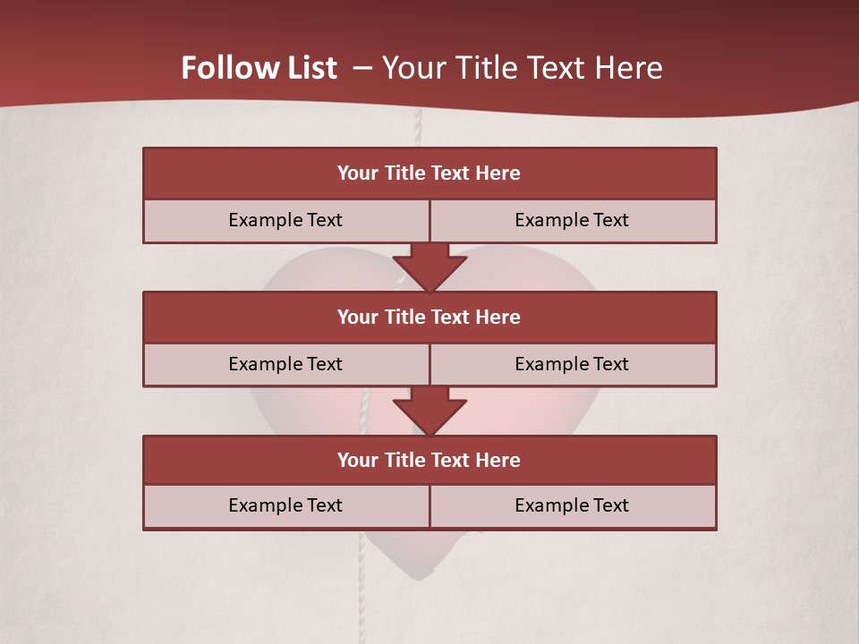 A Red Heart Hanging From A Red Curtain PowerPoint Template