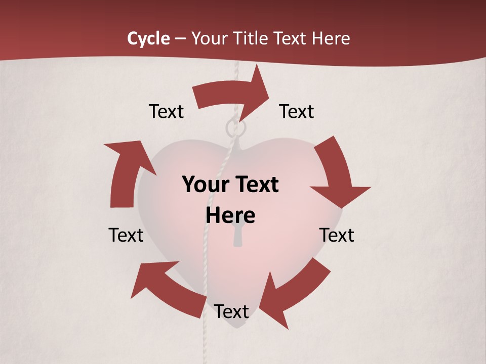 A Red Heart Hanging From A Red Curtain PowerPoint Template