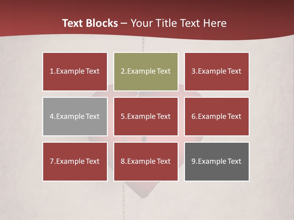 A Red Heart Hanging From A Red Curtain PowerPoint Template