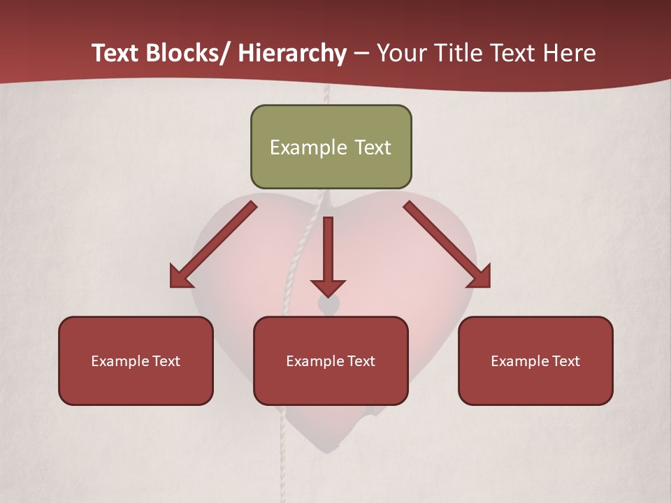 A Red Heart Hanging From A Red Curtain PowerPoint Template