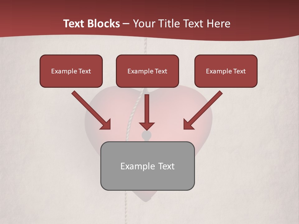 A Red Heart Hanging From A Red Curtain PowerPoint Template