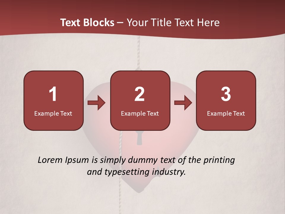 A Red Heart Hanging From A Red Curtain PowerPoint Template