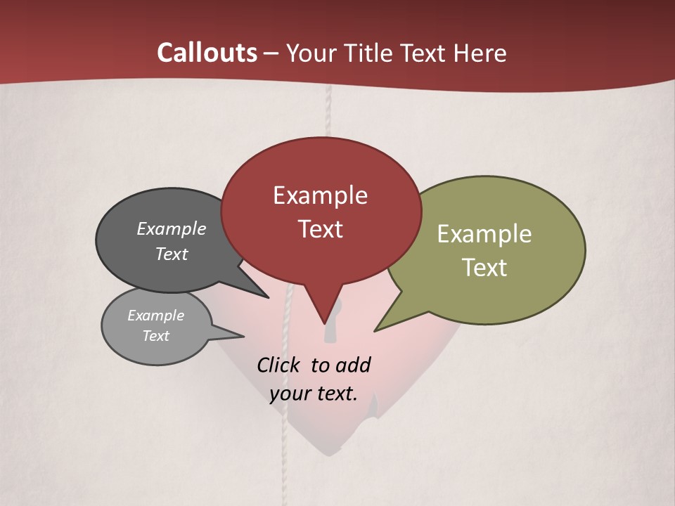 A Red Heart Hanging From A Red Curtain PowerPoint Template