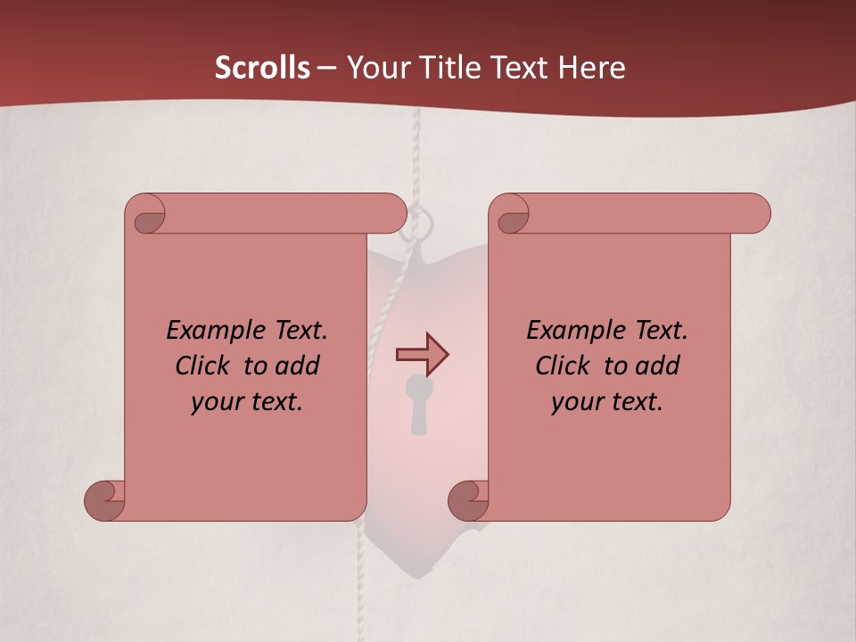 A Red Heart Hanging From A Red Curtain PowerPoint Template