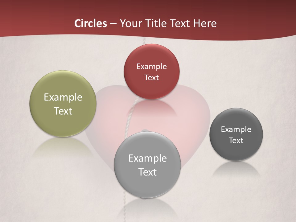 A Red Heart Hanging From A Red Curtain PowerPoint Template