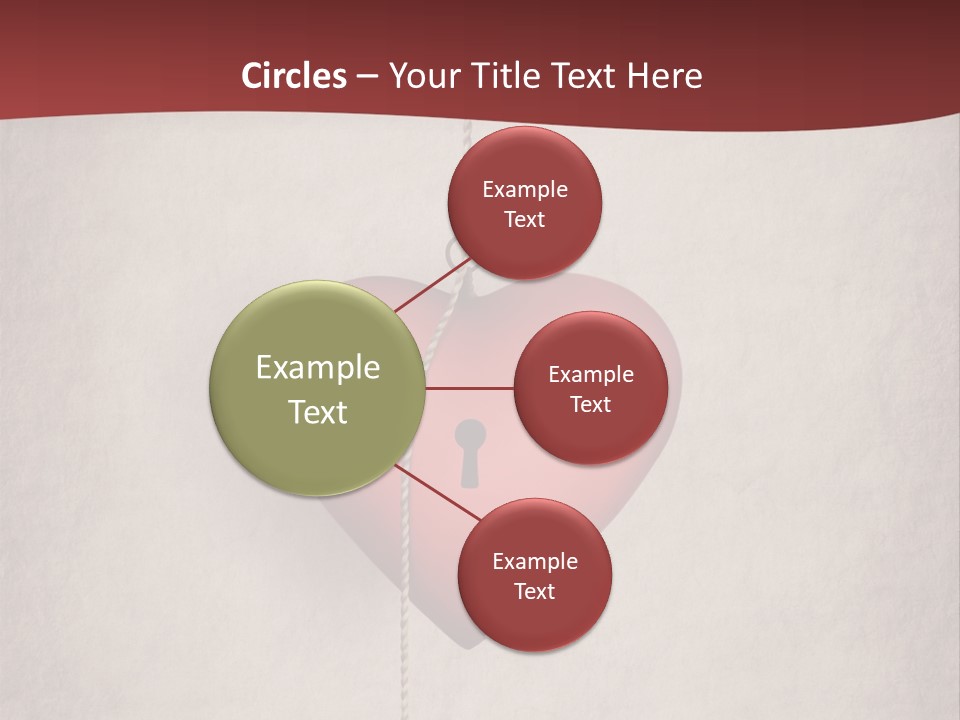 A Red Heart Hanging From A Red Curtain PowerPoint Template